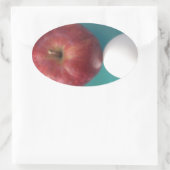 朝食の仲間: 2つの卵$Apple静止寿命 楕円形シール (バッグ)