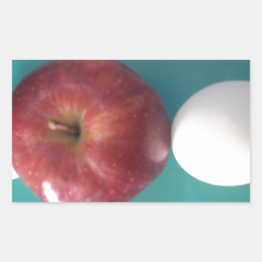 朝食の仲間： 2つの卵$Apple静止寿命 長方形シール (正面)