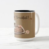 朝食の匂いがするツートンカラーのコーヒーマグ ツートーンマグカップ (正面右)