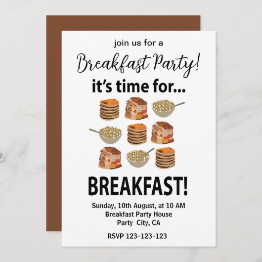 朝食の時間だ！ 招待状 (正面/裏面)