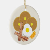 朝食の装飾のワッフル、ベーコン・エッグ セラミックオーナメント (右)