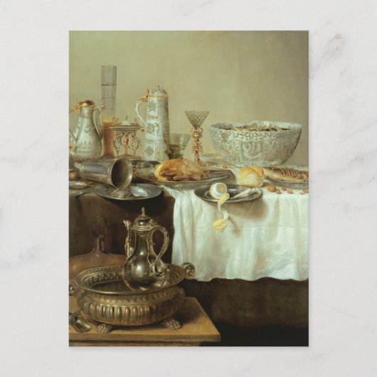 朝食の静物画1638年 ポストカード (正面)