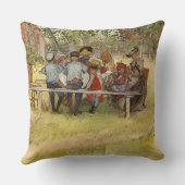 朝食はビッグ樺の木、1895 by Larsson クッション (裏面)