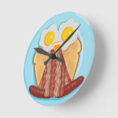 朝食は？フクロウ時計 ラウンド壁時計 (傾斜)