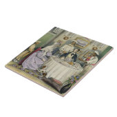 朝食は、「英国のインディアン、engraからの3つをめっきします タイル (側面)