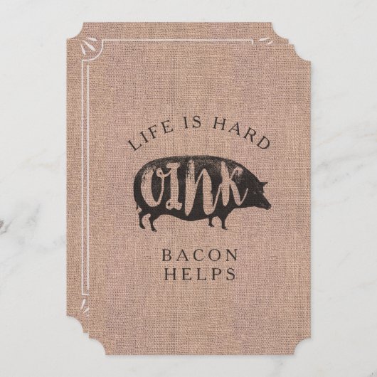 朝食またはブランチピクニックパーティーforベーコンラバーズ 招待状 (正面/裏面)