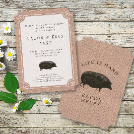 朝食またはブランチピクニックパーティーforベーコンラバーズ 招待状