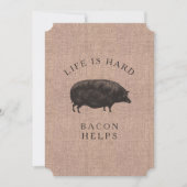 朝食またはブランチピクニックパーティーforベーコンラバーズ 招待状 (正面)