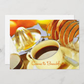 朝食をすますために来られるジュースおよびジャワ 招待状 (正面/裏面)