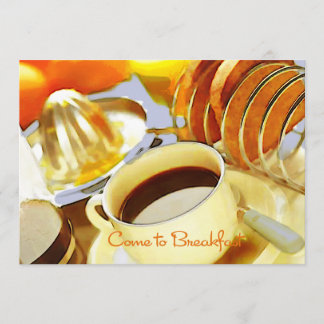 朝食をすますために来られるジュースおよびジャワ 招待状