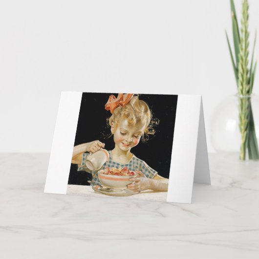 朝食をとる少女 カード (正面)