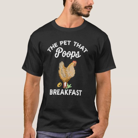 朝食を産むペットにわとり アニマル Tシャツ (正面)