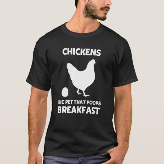 朝食を産むペットにわとり Tシャツ (正面)