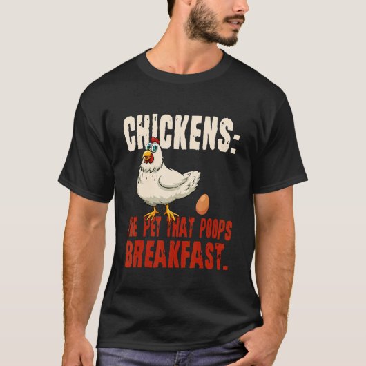 朝食を産むペット ニワトリ Tシャツ (正面)
