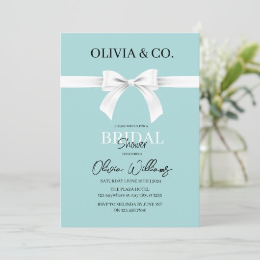 朝食アットティファニーズブライダルシャワー招待 招待状 (スタンド正面)