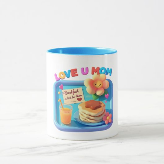 朝食インベッドラブユーママママママザーズ マグカップ (中央)