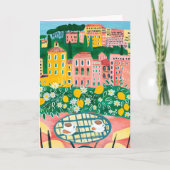 朝食オンザテラスシお洒落ティ絵画ーズ カード (正面)