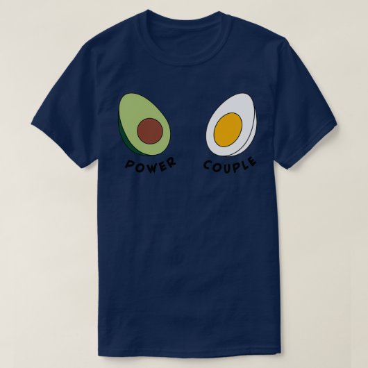 朝食クラフトカップル卵とアボカド Tシャツ (デザイン正面)