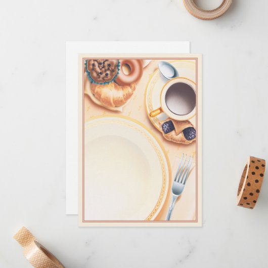 朝食クラブ© ノートカード (正面/裏面インサイチュ)