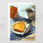 朝食コーヒー&トースト 招待状 (正面/裏面)