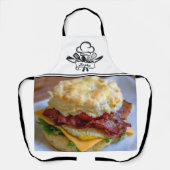 朝食サンドイッチエプパーソナライズされたロン エプロン (正面)