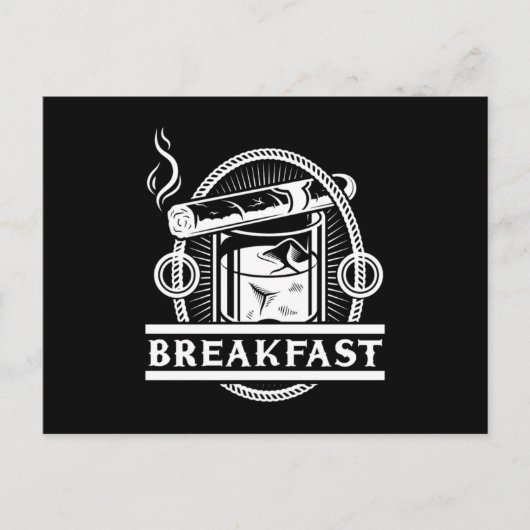 朝食シガーウィスキースモークフミドール葉巻の恋人 ポストカード (正面)