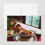 朝食シリアルフルーツチーズナシアップルポストカード ポストカード (正面/裏面)