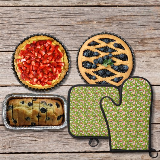 朝食スムージーとフルーツ緑 鍋つかみ&鍋敷きセット