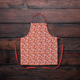 朝食スムージーとフルーツ赤 エプロン