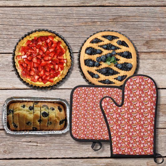 朝食スムージーとフルーツ赤 鍋つかみ&鍋敷きセット