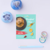朝食セール、カフェの朝食メニュー チラシ (シングル)