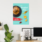 朝食セール,コーヒーショップ朝食メニュー ポスター (ホームオフィス)