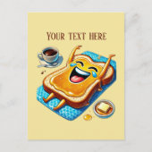 朝食トーストおもしろいパン ポストカード (正面)