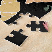 朝食ハムアンドキラントロエッグオンアクロワッサン ジグソーパズル (側面)