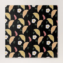 朝食ハムアンドキラントロエッグオンアクロワッサン