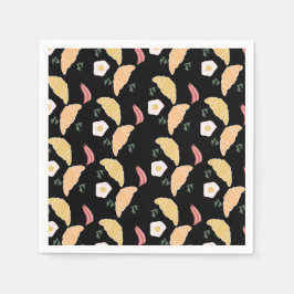 朝食ハムアンドキラントロエッグオンアクロワッサン スタンダードカクテルナプキン