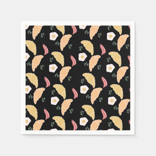 朝食ハムアンドキラントロエッグオンアクロワッサン スタンダードカクテルナプキン (正面)