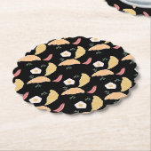 朝食ハムアンドキラントロエッグオンアクロワッサン ペーパーコースター (アングル)