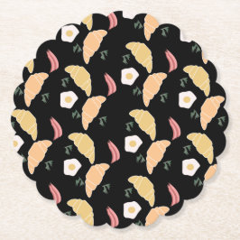 朝食ハムアンドキラントロエッグオンアクロワッサン ペーパーコースター