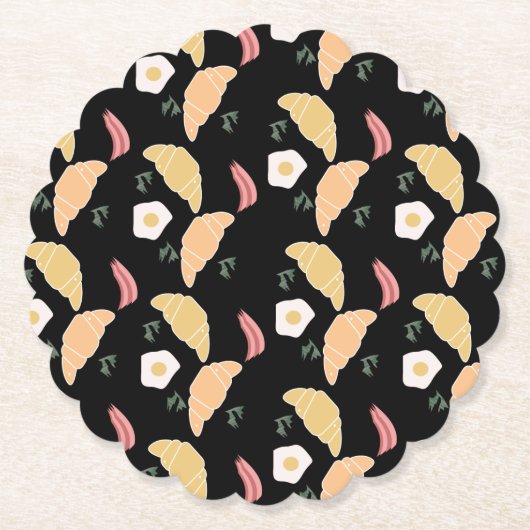 朝食ハムアンドキラントロエッグオンアクロワッサン ペーパーコースター (正面)