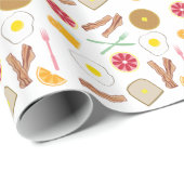 朝食パターン包装紙 ラッピングペーパー (ロールコーナー)
