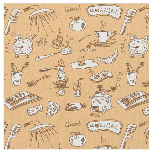 朝食パターン2 ファブリック (クローズアップ)