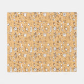 朝食パターン2 フリースブランケット (正面(横))