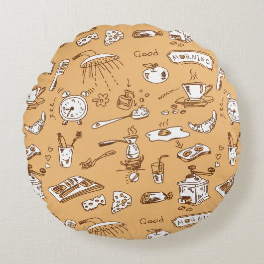 朝食パターン2 ラウンドクッション (正面)