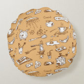 朝食パターン2 ラウンドクッション (裏面)