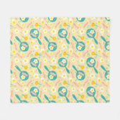 朝食パターン フリースブランケット (正面(横))