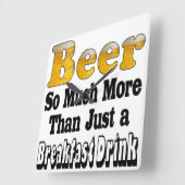 朝食ビール スクエア壁時計 (傾斜)