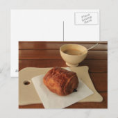 朝食フランスの:コーヒーとパイン・オ・ショコラ ポストカード (正面/裏面)