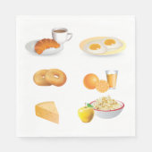 朝食フードコーヒー,クロワッサン,卵,ベーグル スタンダードランチョンナプキン (正面)