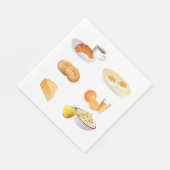 朝食フードコーヒー,クロワッサン,卵,ベーグル スタンダードランチョンナプキン (角)